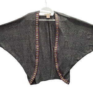 Flying Tomato Womens Sweater Multicolor Size S/M Cotton Blend Dolman Sleeve Open